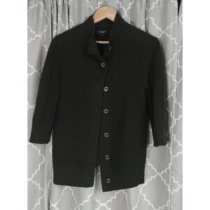 Chaps Large Green Knit Button Down Casual Country Classic Cardigan Sweater